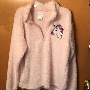 Fuzzy Unicorn Zip Pullover